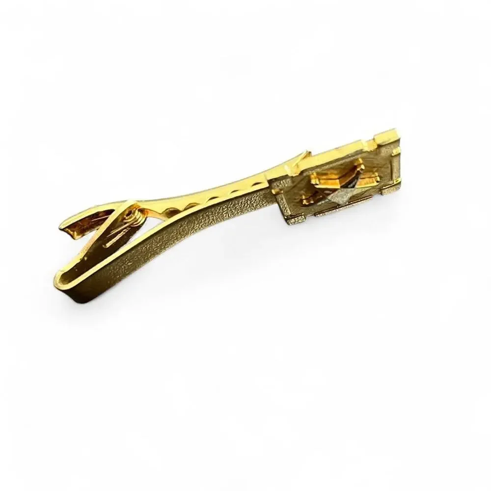 Gold tie clip with masonic